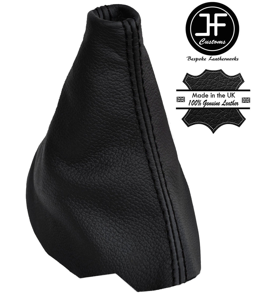 BLACK STITCHING MANUAL LEATHER SKIN GEAR GAITER FITS PEUGEOT 206 206 CC