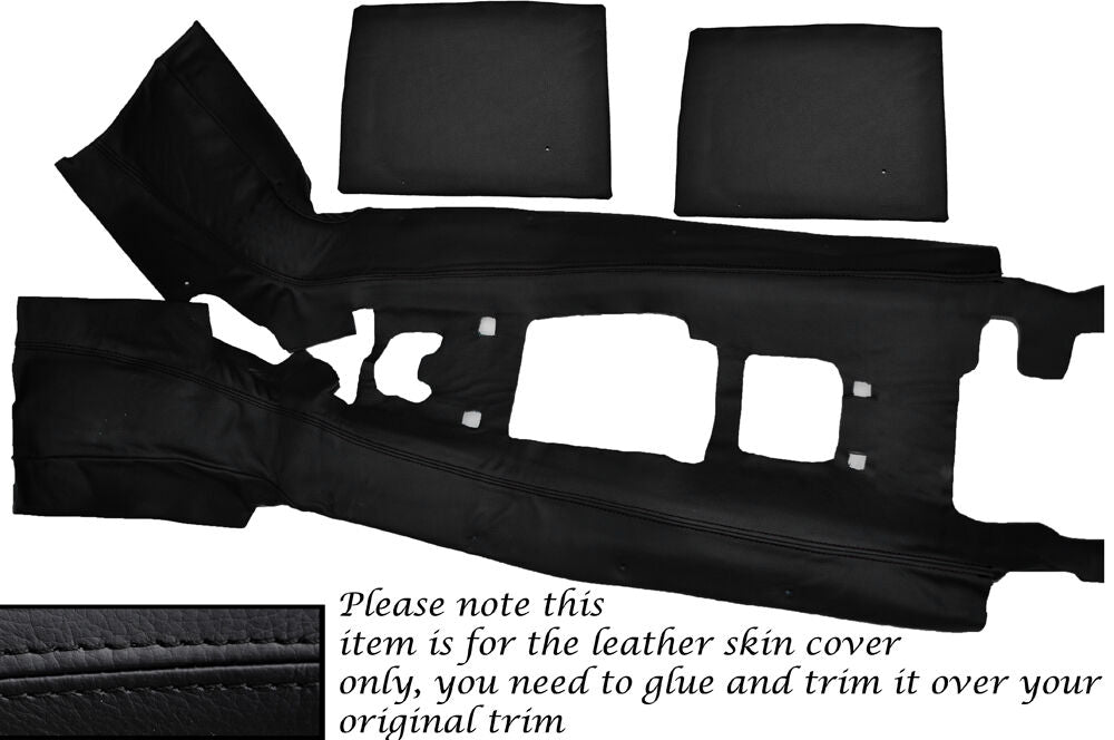 BLACK STITCH CENTRE CONSOLE TUNNEL  LEATHER SKIN COVER FITS HONDA S2000 04-09