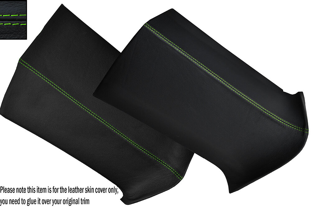 GREEN STITCH 2X D POST PILLARS SKIN COVERS FITS VW T5 TRANSPORTER CARAVELLE