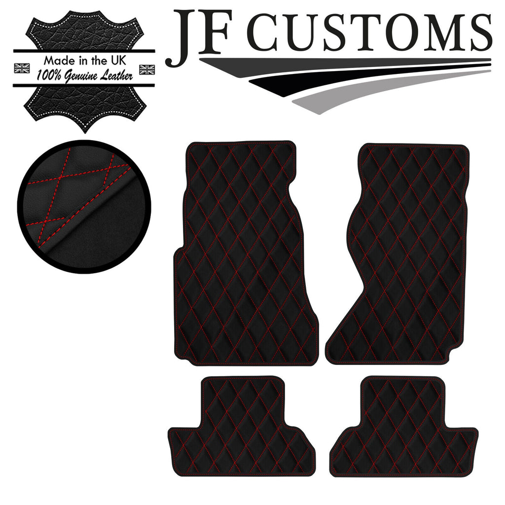 RED DIAMOND STITCH VINYL 4X TAILORED FLOOR MAT CARPETS FOR MAZDA RX7 91-02