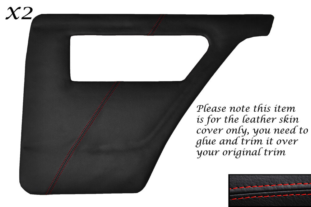 RED STITCH 2X REAR DOOR CARDS LEATHER COVER FITS TALBOT SUNBEAM & LOTUS TI
