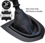 BLUE STITCH CARBON FIBER VINYL MANUAL GEAR GAITER FITS PEUGEOT RCZ 2009-2015