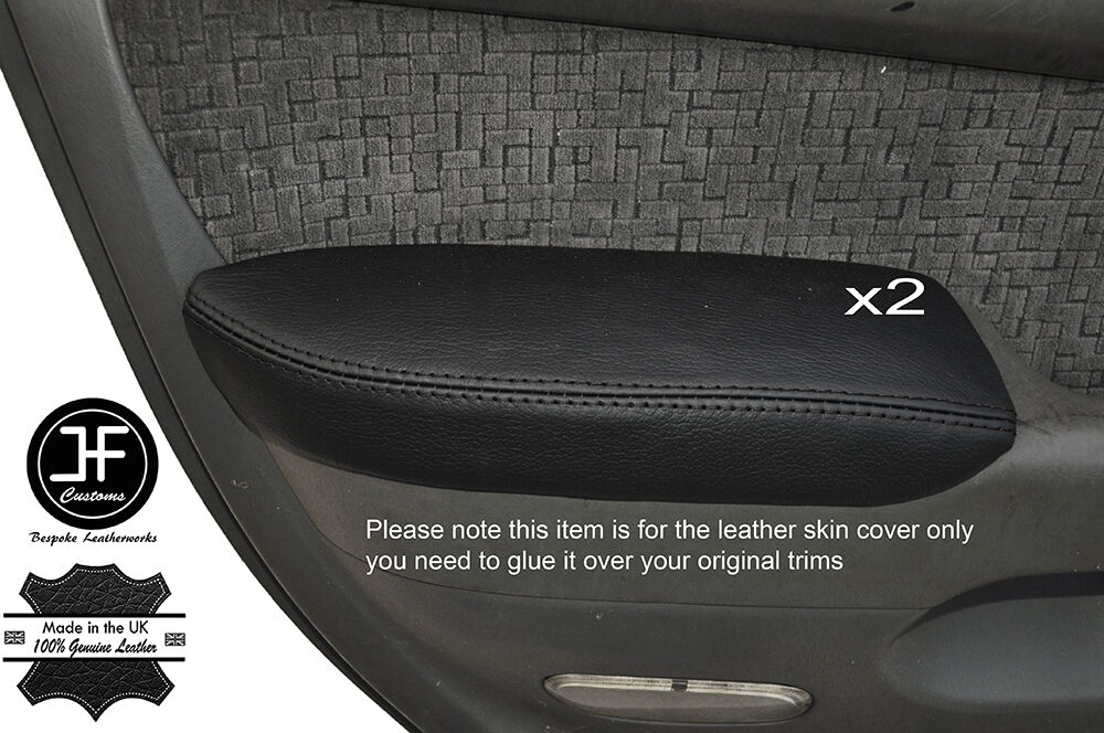 BLACK STITCH 2X REAR DOOR ARMREST LEATHER COVER FITS TOYOTA LAND CRUISER J120