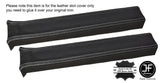 WHITE STITCH 2X UPPER B PILLAR LEATHER COVERS FITS LAND ROVER DEFENDER 90 110