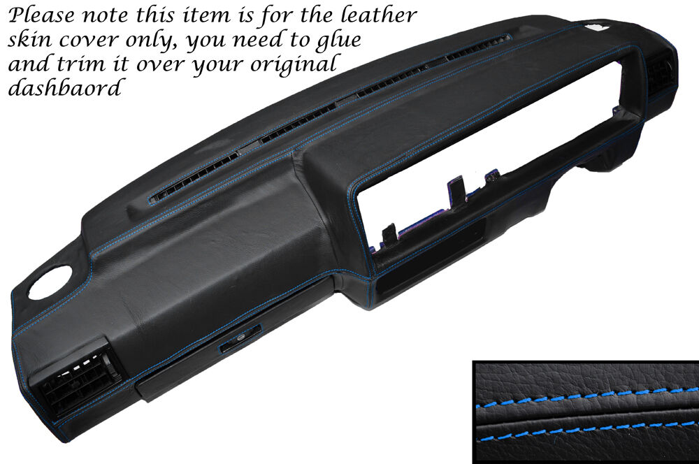 BLUE STITCH DASH DASHBOARD LEATHER SKIN COVER FITS VW GOLF MK2 II JETTA 83-92