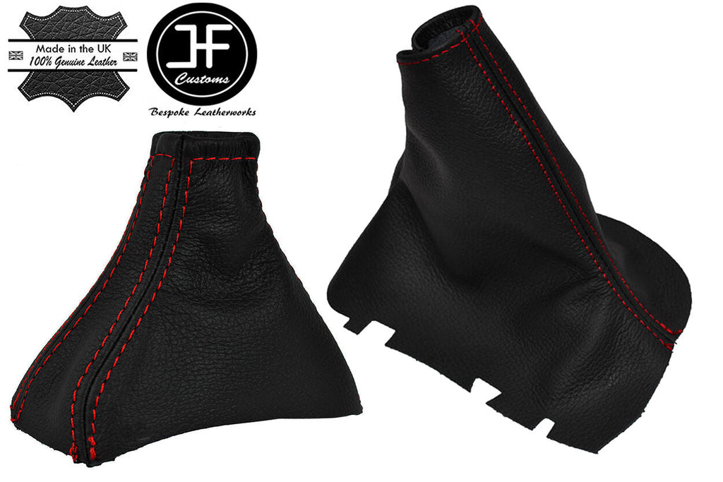 RED STITCH FITS VOLVO S60 2000-2007 AUTOMATIC GEAR HANDBRAKE GAITER LEATHER