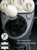 BLACK STITCHING REAL SUEDE MANUAL GEAR GAITER FITS FIAT 500 2007-2016 CUSTOM NEW
