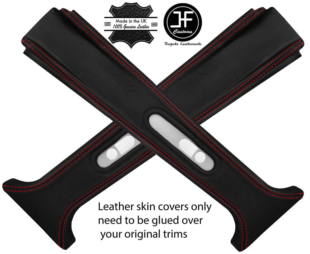 RED STITCH 2X UPPER B POST PILLAR LEATHER COVERS FITS RANGE ROVER P38 94-02