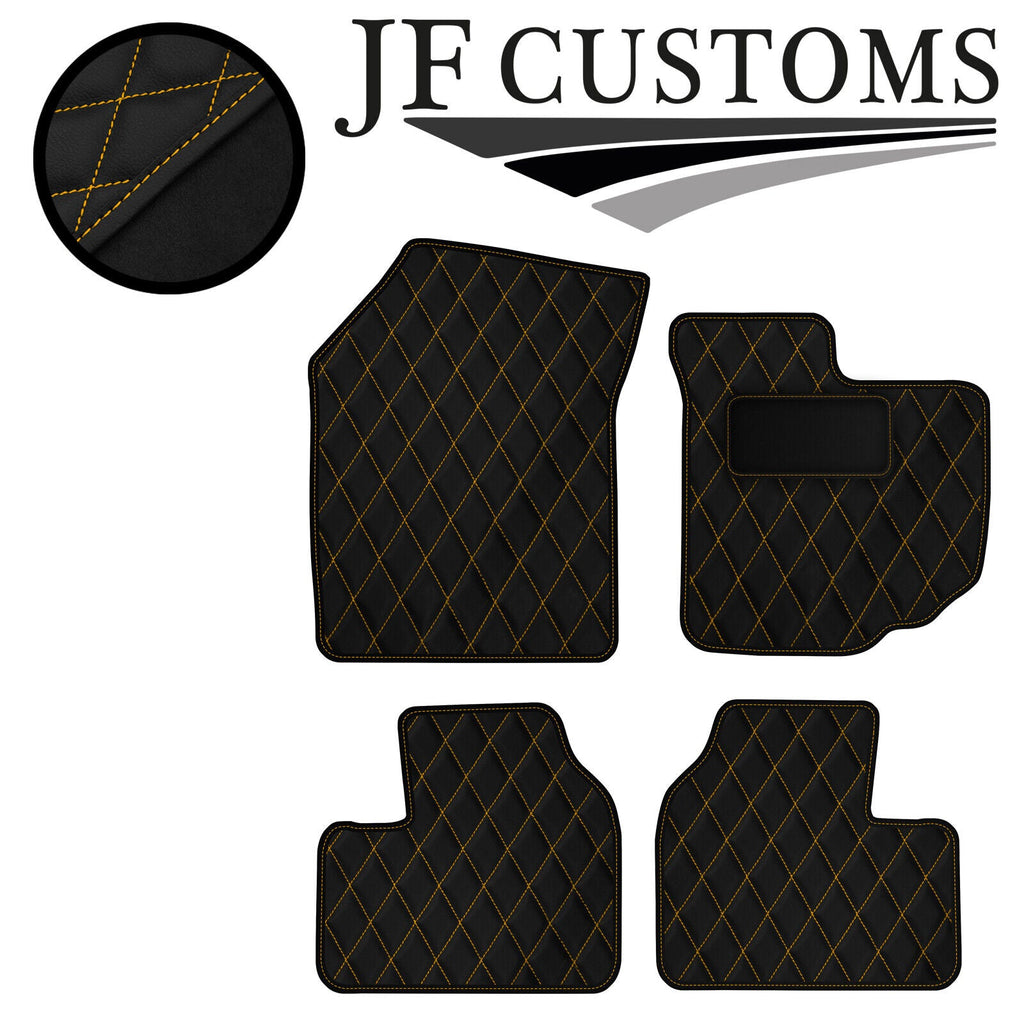 YELLOW DIAMOND STITCH VINYL 4XTAILORED FLOOR CARPET FOR SUZUKI SWIFT 05-10 JF1