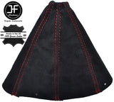 RED STITCHING MANUAL PU SUEDE GEAR GAITER FITS FORD MONDEO III MK3 2001-2003