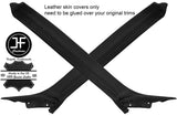 BLACK STITCH 2X A PILLAR LEATHER COVERS FOR JAGUAR DAIMLER SOVEREIGN MK2 73-79