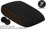 BLACK BROWN ARMREST LID REAL LEATHER COVER FITS FORD FOCUS MK4 2018-2020