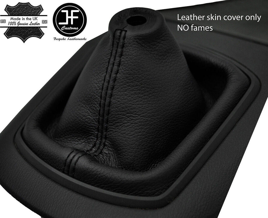 BLACK STITCH MANUAL TOP GRAIN LEATHER GEAR GAITER FITS MAZDA CX5 CX-5 2012-2016