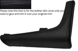BLACK STITCH CENTRE CONSOLE TRIM LEATHER SKIN COVER FITS TOYOTA SUPRA MK4 93-02