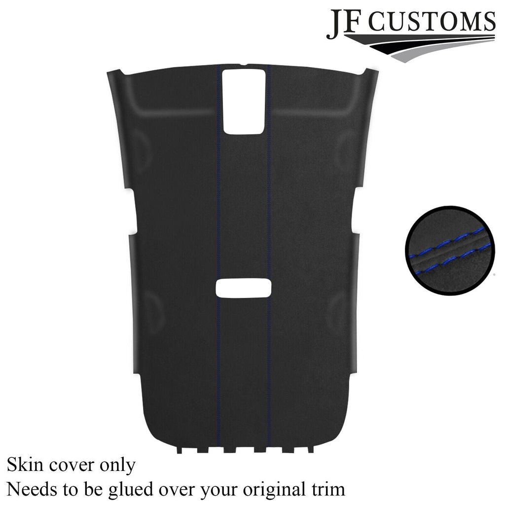 R BLUE STITCH DARK GREY LUXE SUEDE HEADLINER COVER FITS VW GOLF MK6 2008-2013