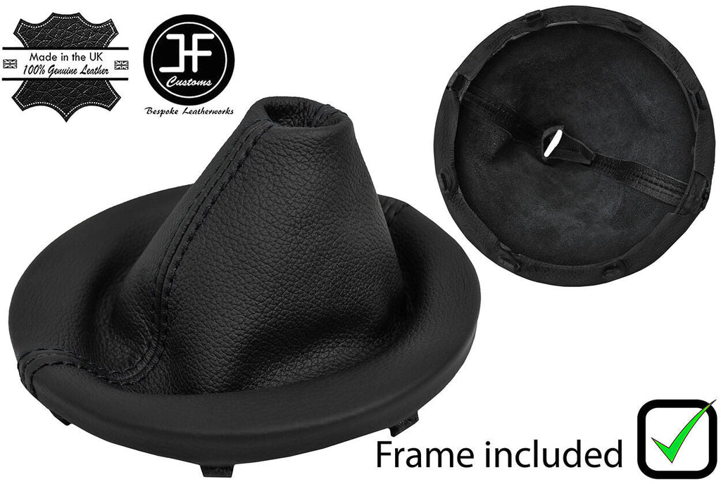 BLACK STITCH LEATHER GEAR GAITER+PLASTIC FRAME FITS NISSAN 350Z Z33 2002-2009