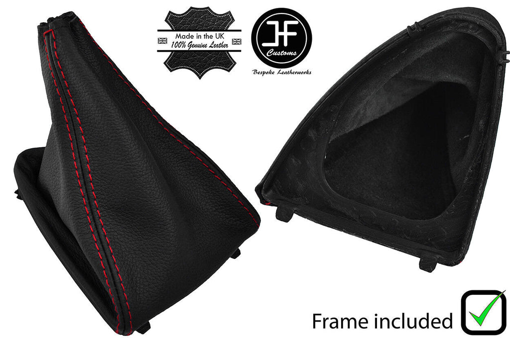 RED STITCH REAL LEATHER GEAR GAITER+PLASTIC FRAME FITS PEUGEOT 807 2002-2010