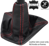RED STITCHING TOP GRAIN LEATHER MANUAL GEAR GAITER FOR FIAT DOBLO CARGO 01-10