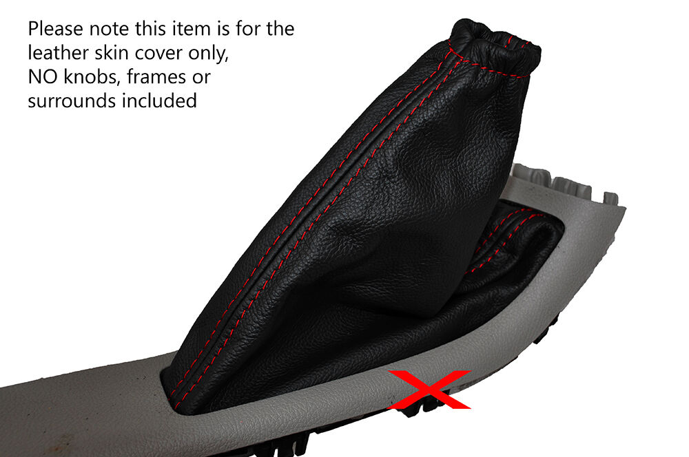 RED STITCHING LEATHER SKIN HANDBRAKE GAITER FITS FORD FOCUS MK3 2011-2015