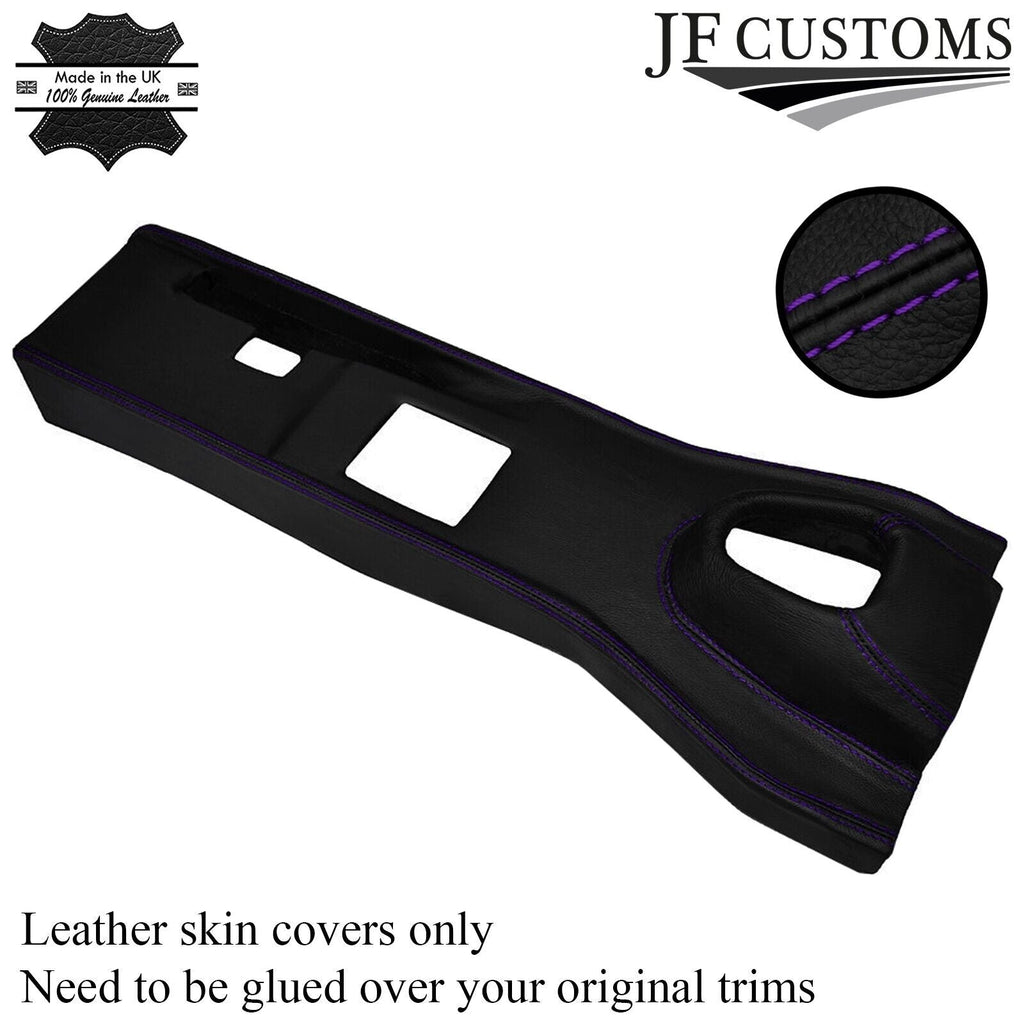 PURPLE STITCHING MANUAL CENTRE CONSOLE TRIM LEATHER COVER FITS JAGUAR E TYPE V12