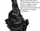 RED STITCH LEATHER GEAR GAITER FITS SUZUKI SPLASH 08-14 RUBBER REPLACEMENT