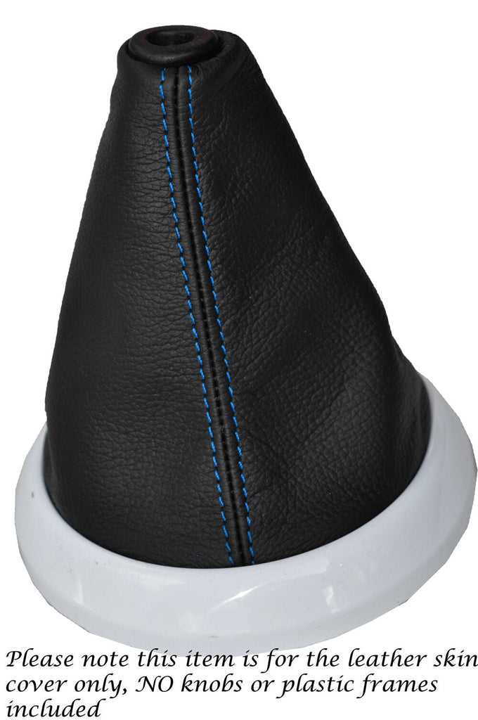 BLUE STITCH MANUAL LEATHER GEAR GAITER FITS HYUNDAI I20 2008-2014 CUSTOM NEW