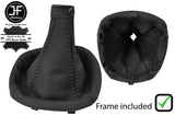 BLACK  STITCH LEATHER GEAR GAITER WITH PLASTIC FRAME FITS ALFA ROMEO 147 01-09