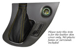 YELLOW STITCH LEATHER AUTO AUTOMATIC GEAR GAITER FITS ALFA ROMEO 166 1998-2003