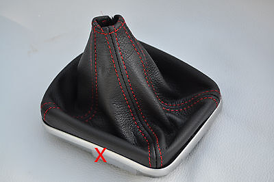 99FITS FIAT GRANDE PUNTO EVO 2005-2012 RED STITCHING LEATHER GEAR GAITER