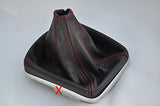99FITS FIAT GRANDE PUNTO EVO 2005-2012 RED STITCHING LEATHER GEAR GAITER