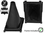 BLACK STITCH REAL LEATHER GEAR GAITER +PLASTIC FRAME FITS AUDI 100 A6 C4 91-97