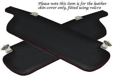 RED STITCH 2X SUN VISORS LEATHER COVERS FITS SUBARU IMPREZA WRX STI 1998-2000