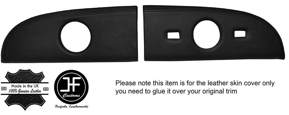 BLACK STITCHING TWO PIECE DASH KIT LEATHER COVERS FITS MORRIS MINOR MM