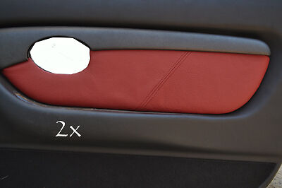 FITS MG TF MK2 00-06 2 x DOOR CARD COVERS LEATHER d red CUSTOM NEW MADE IN UK
