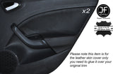 BLACK STITCH 2X REAR DOOR CARD TRIM LEATHER COVER FITS SEAT IBIZA MK5 09-14 5DR
