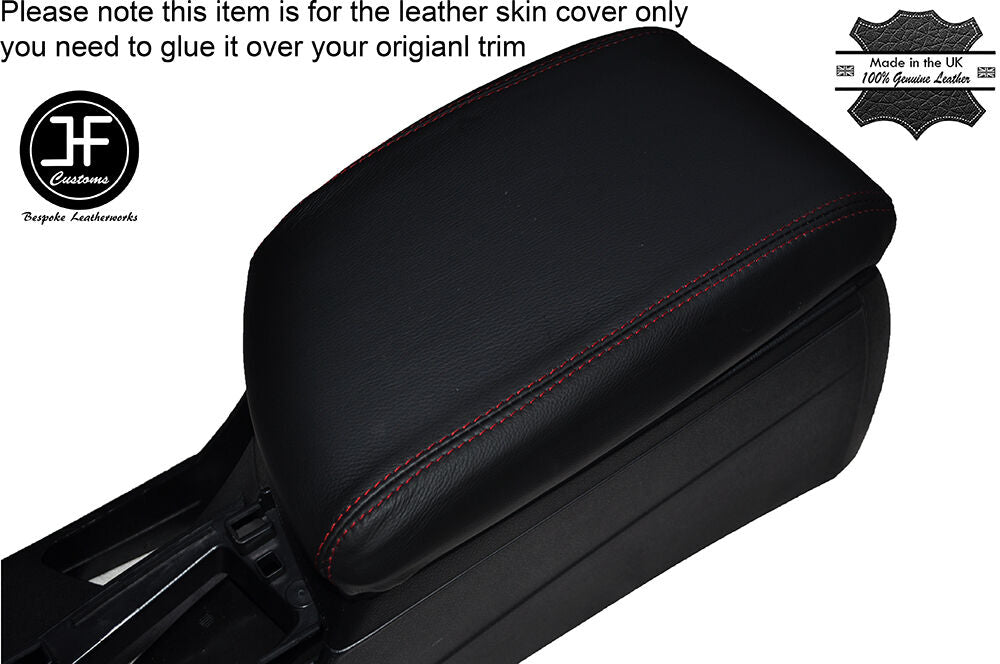 RED STITCHING LEATHER ARMREST SKIN COVER FITS BMW 2 SERIES F22 2013-2016