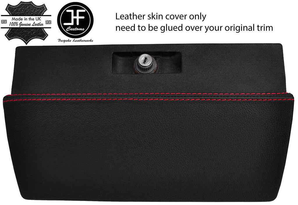 RED STITCHING GLOVE BOX REAL LEATHER COVER FITS VW BEETLE CLASSIC 1303