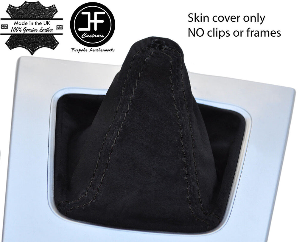 BLACK STITCHING REAL SUEDE MANUAL GEAR GAITER FITS MAZDA 5 2005-2010 CUSTOM NEW