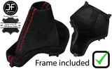 RED STITCH SUEDE AUTOMATIC GEAR GAITER+PLASTIC FRAME FOR FREELANDER 2 06-12