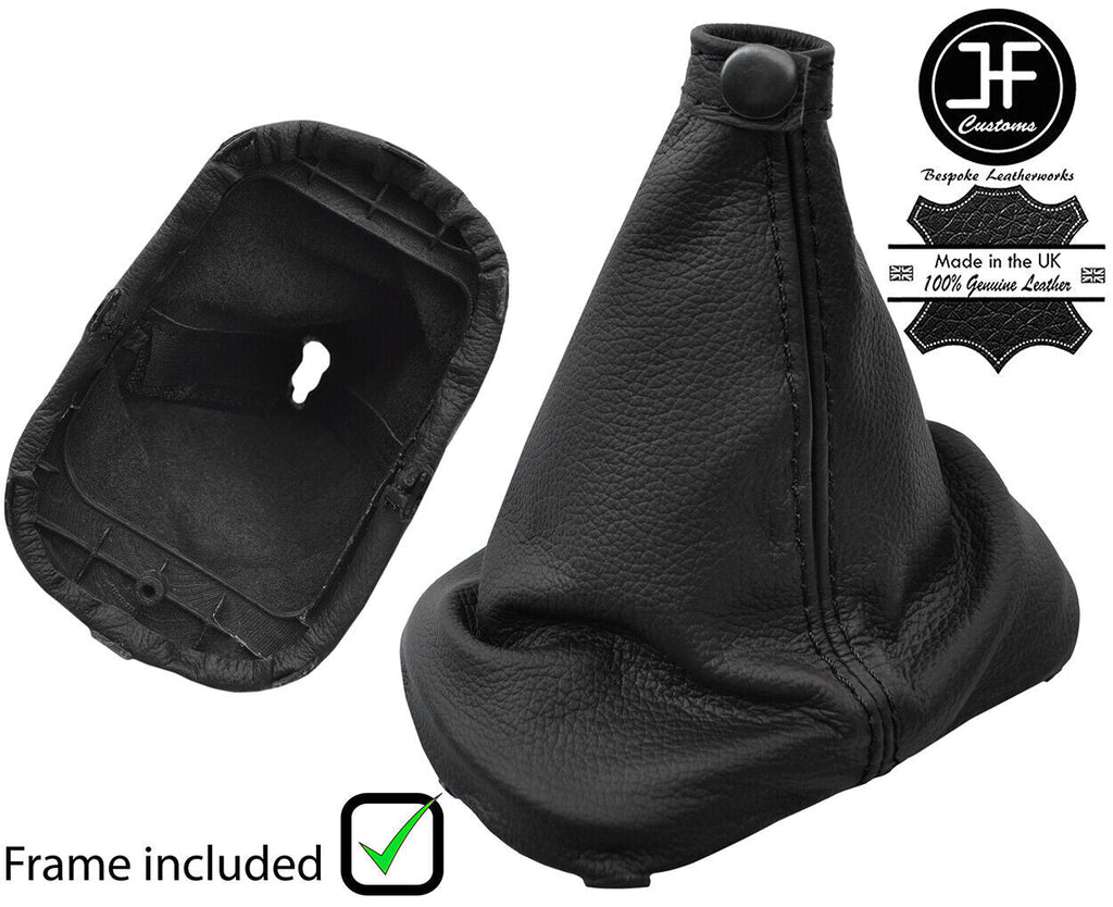 BLACK STITCH LEATHER MANUAL GEAR GAITER+PLASTIC FRAME FOR KIA RIO 2005-2010