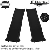 L GREY STITCH LEATHER 2X LOWER B PILLAR COVERS FITS VOLKSWAGEN VW GOLF Mk4 98-04