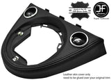 BLACK & BLACK MANUAL GEAR SURROUND REAL LEATHER COVER FOR FIAT 500 2016-2019