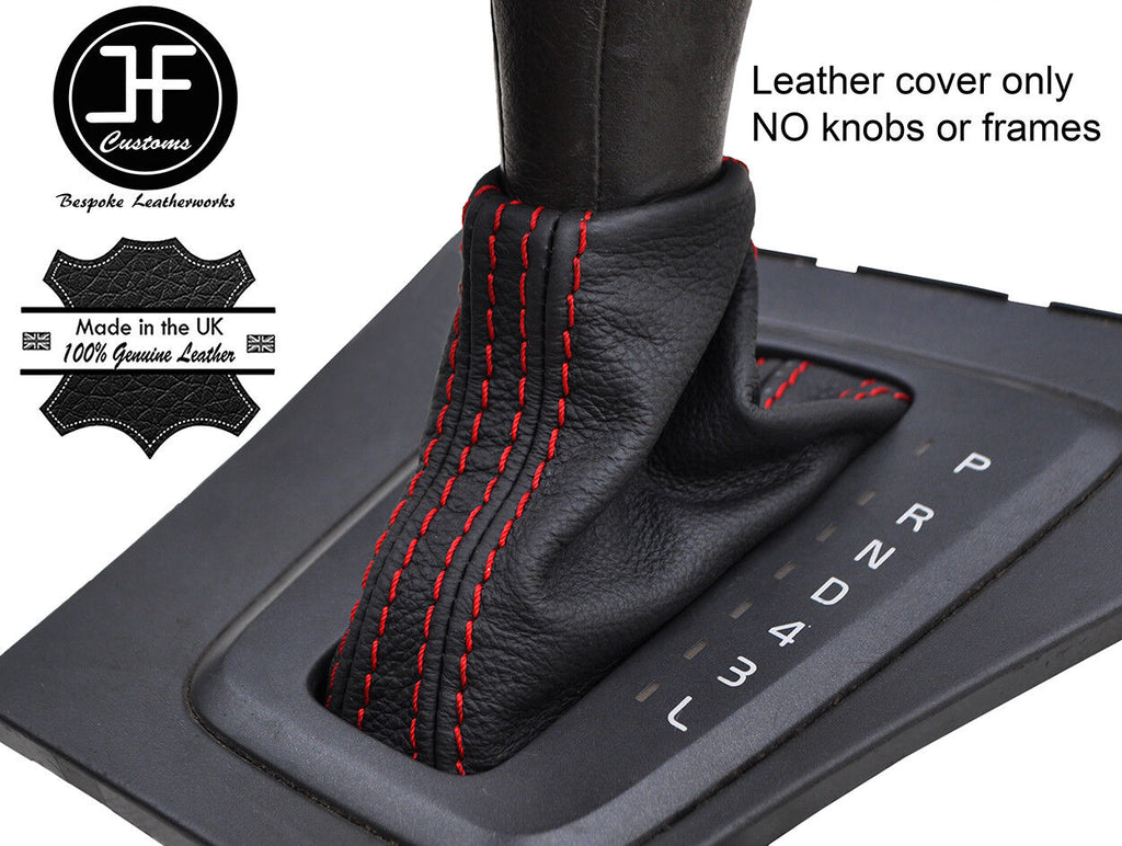 RED STITCH TOP GRAIN LEATHER AUTOMATIC GEAR GAITER FITS VOLVO V70 S60 00-04