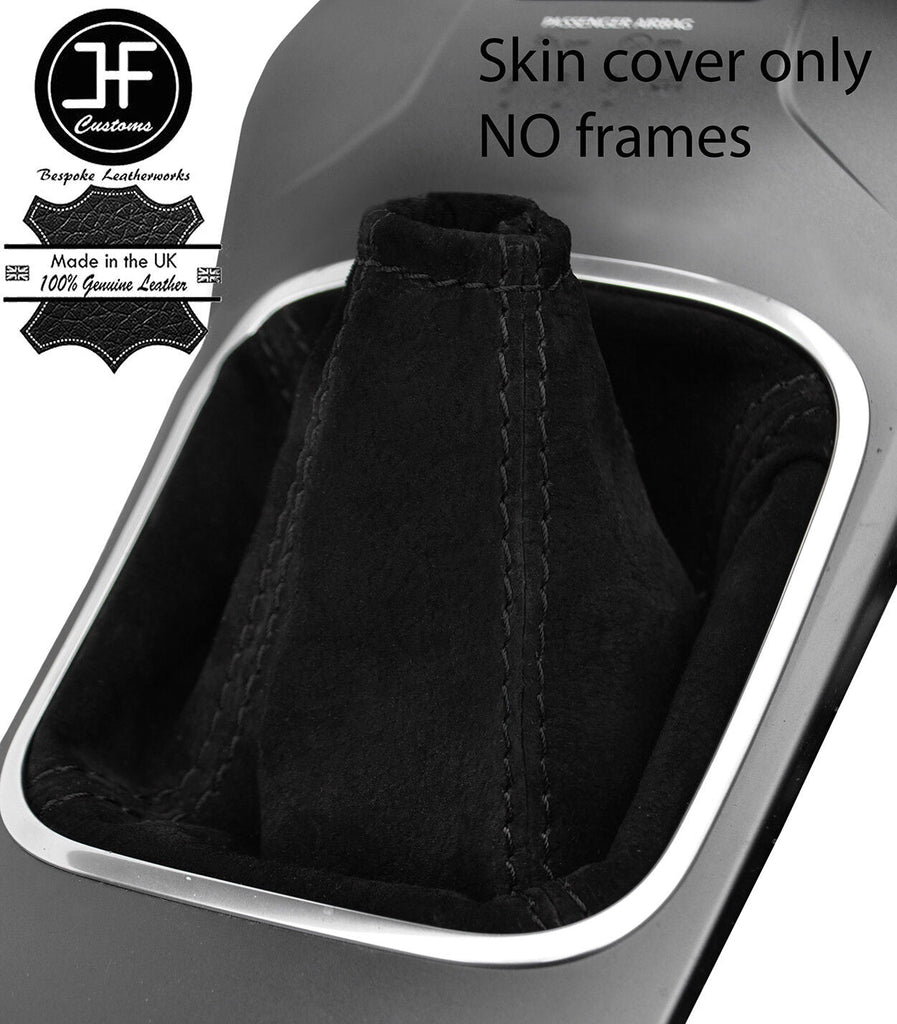 BLACK STITCHING REAL SUEDE MANUAL GEAR GAITER FITS TOYOTA AVENSIS 2015-2018