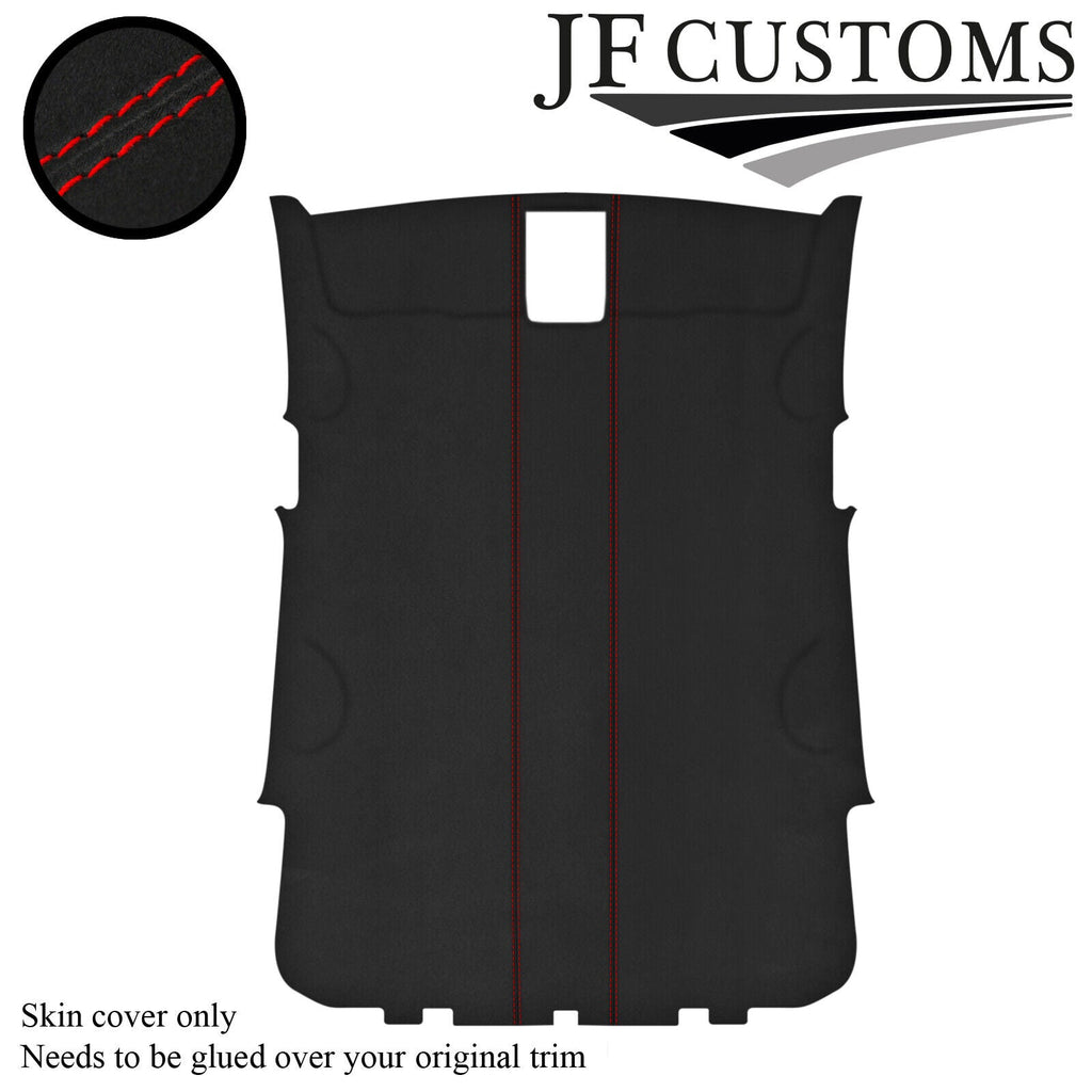 RED STITCH D GREY SUEDE ROOF HEADLINER COVER FOR VW POLO 6R 09-14 5DR