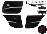 RED STITCH ITALIAN LEATHER 3X DOOR HANDLE TRIM + COVERS FOR BMW E90 E91 E9X