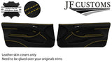 YELLOW STITCH LEATHER 2X FULL FRONT DOOR COVERS FOR BMW E46 CONVERTIBLE COUPE