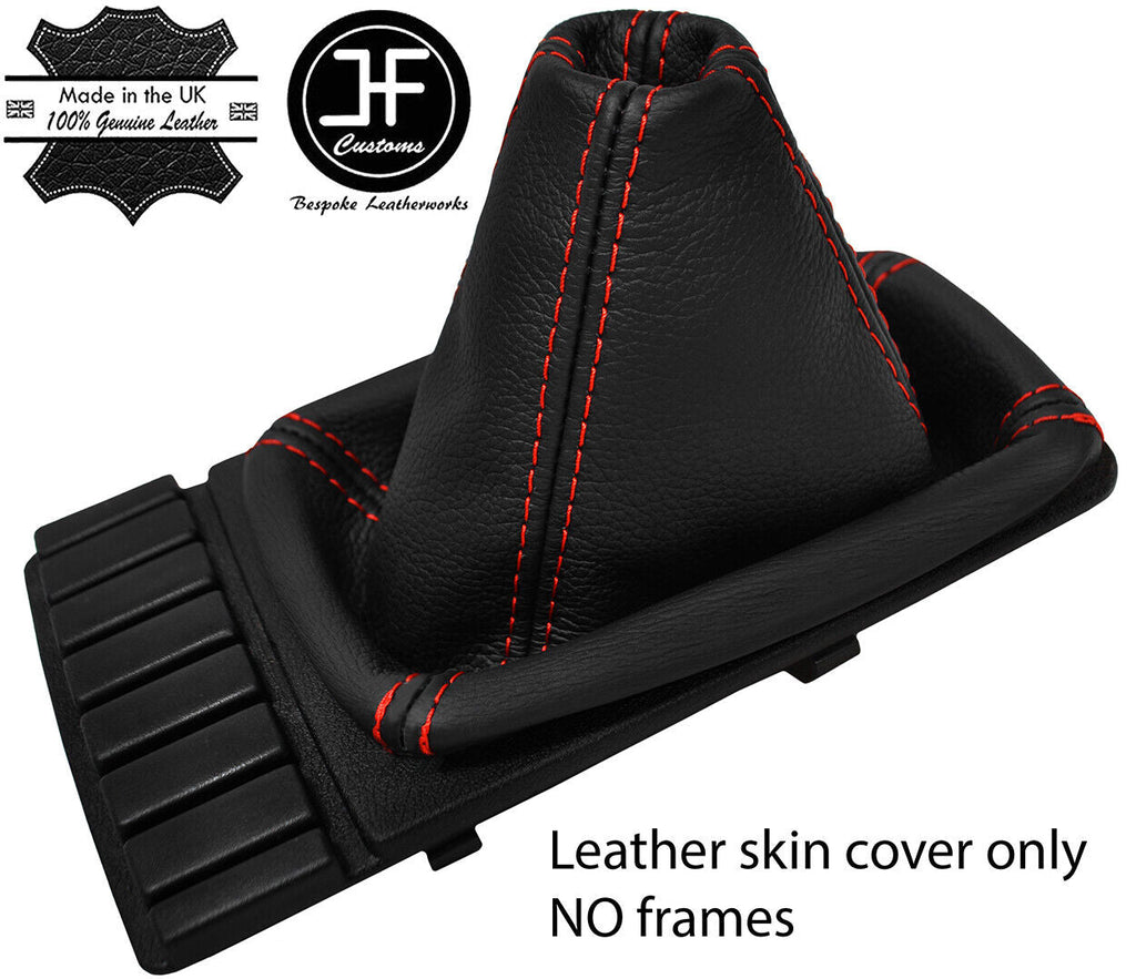 RED STITCHING TOP GRAIN REAL LEATHER GEAR GAITER FITS VW GOLF MK2 1982-1991