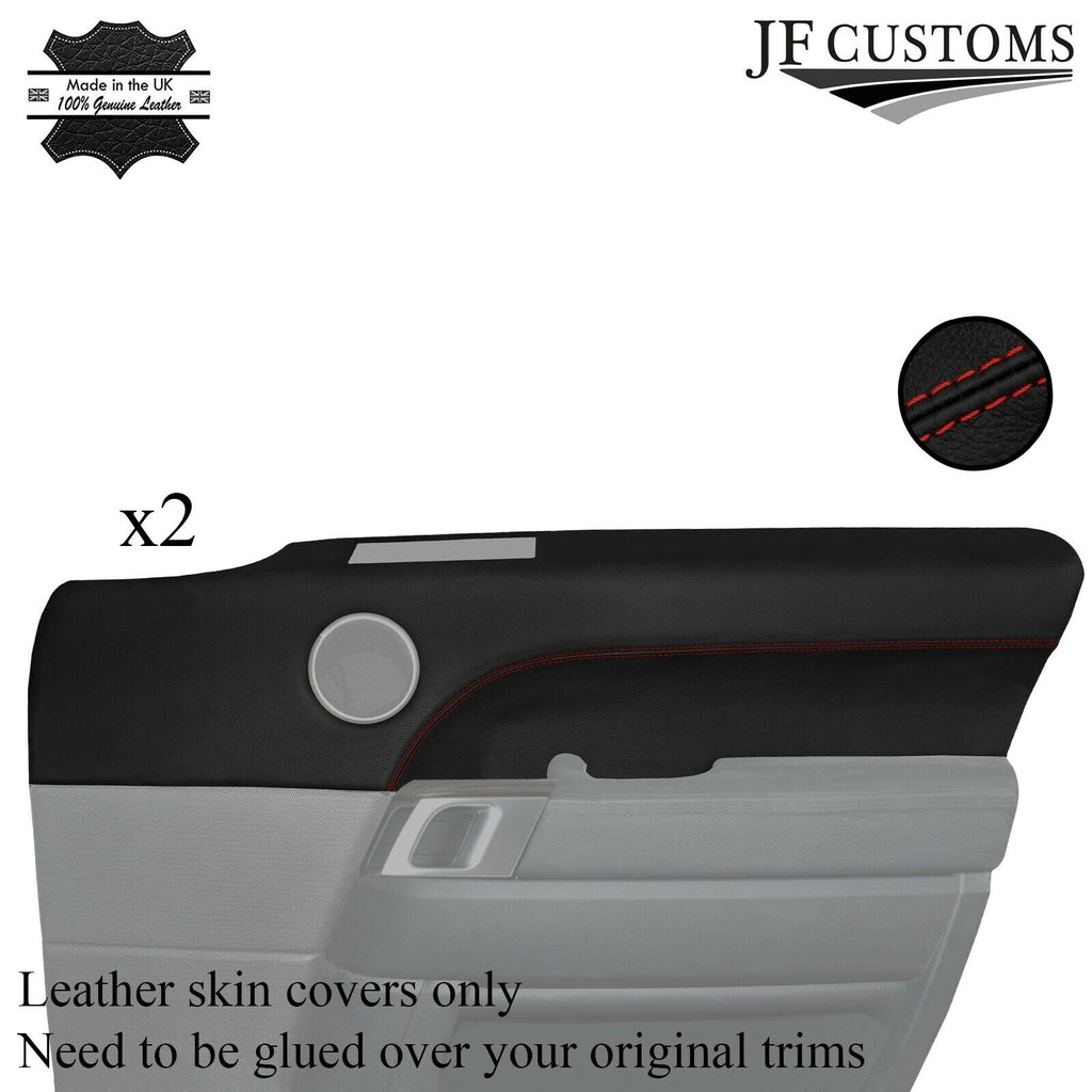 D RED STITCH LEATHER 2X FRONT DOOR CARD TRIM COVER FOR RANGE ROVER L494 13-21