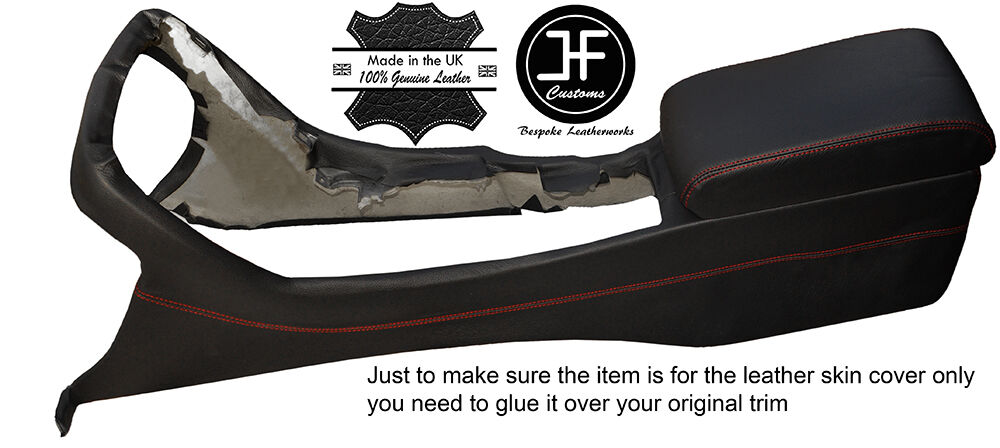 RED STICH CENTRE CONSOLE & ARMREST LEATHER COVERS FITS TOYOTA LEXUS SC SOARER